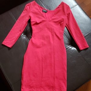 Bebe red long sleeve dress